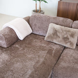Hoekbank taupe chenille stof - 272x170 cm - Shane - links