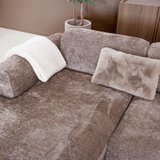 Banken-Hoekbank taupe chenille stof - 292x170 cm - Shane - links-Dimehouse