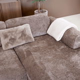 Banken-Hoekbank taupe chenille stof - 292x170 cm - Shane - rechts-Dimehouse