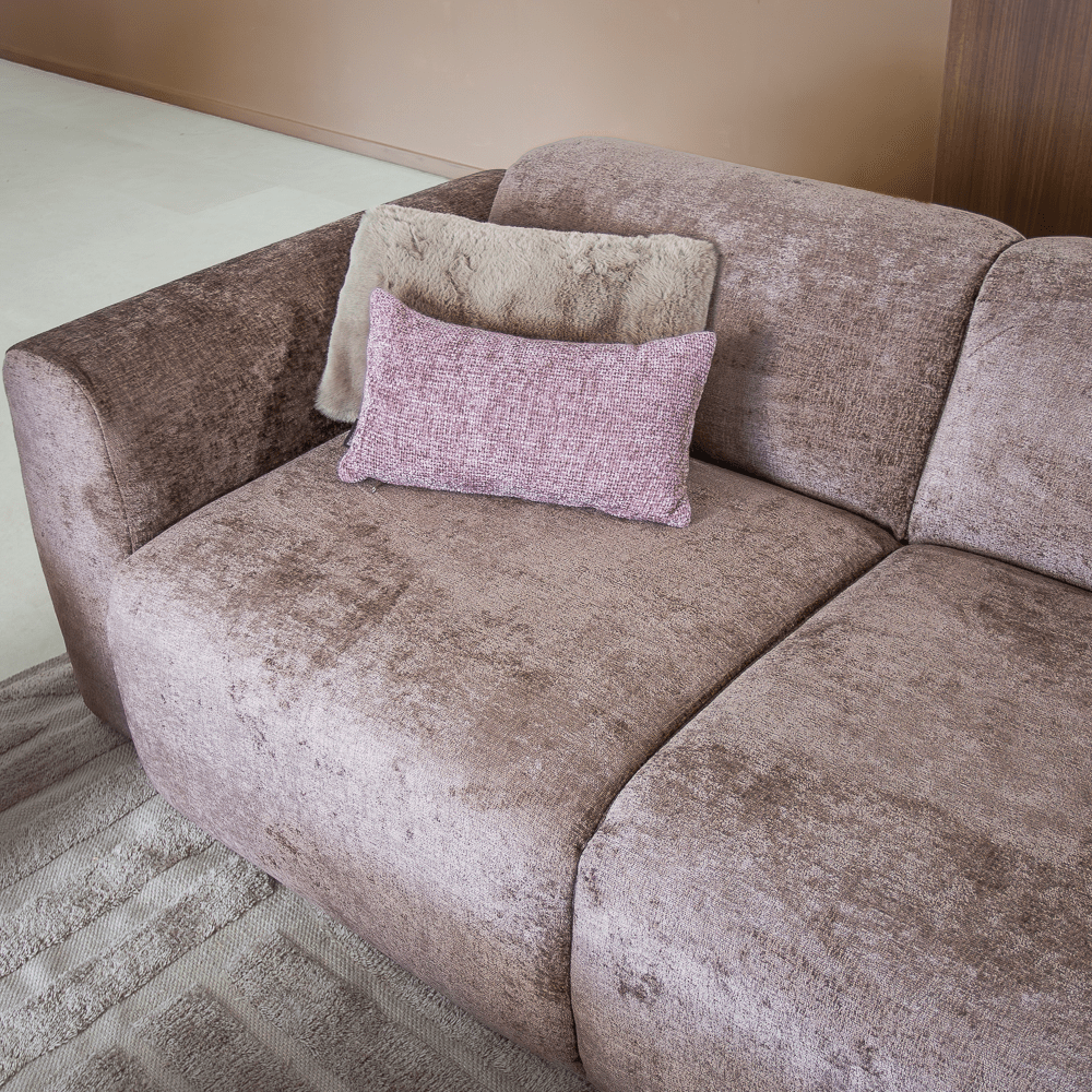 Banken-Hoekbank taupe chenille stof - 292x170 cm - Shane - rechts-Dimehouse