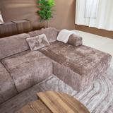 Banken-Hoekbank taupe chenille stof - 292x170 cm - Shane - rechts-Dimehouse