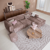 Banken-Hoekbank taupe chenille stof - 292x170 cm - Shane - rechts-Dimehouse