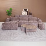 Banken-Hoekbank taupe chenille stof - 292x170 cm - Shane - links-Dimehouse