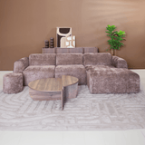 Banken-Hoekbank taupe chenille stof - 292x170 cm - Shane - rechts-Dimehouse