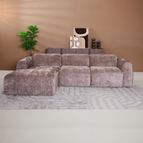 Banken-Hoekbank taupe chenille stof - 292x170 cm - Shane - links-Dimehouse