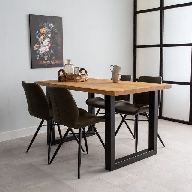 Eikenhouten eettafel Toulon met golvende rand en verlengstuk - Landelijk House Nordic Eikenhouten eettafel Toulon met golvende rand en verlengstuk - Landelijk House Nordic