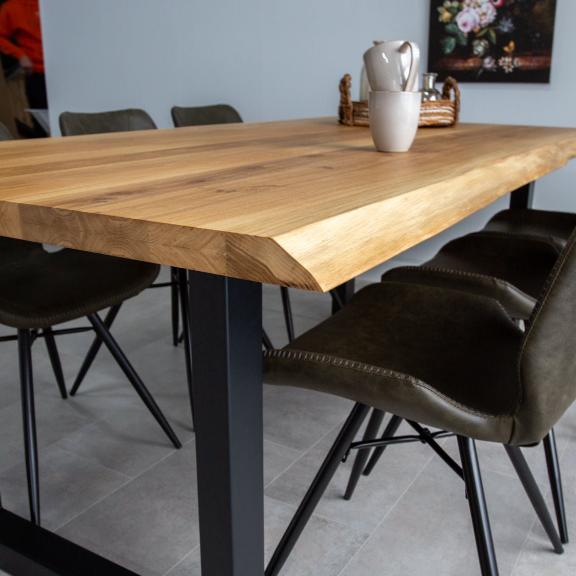 Eettafel Revi eikenhout U-poot zwart