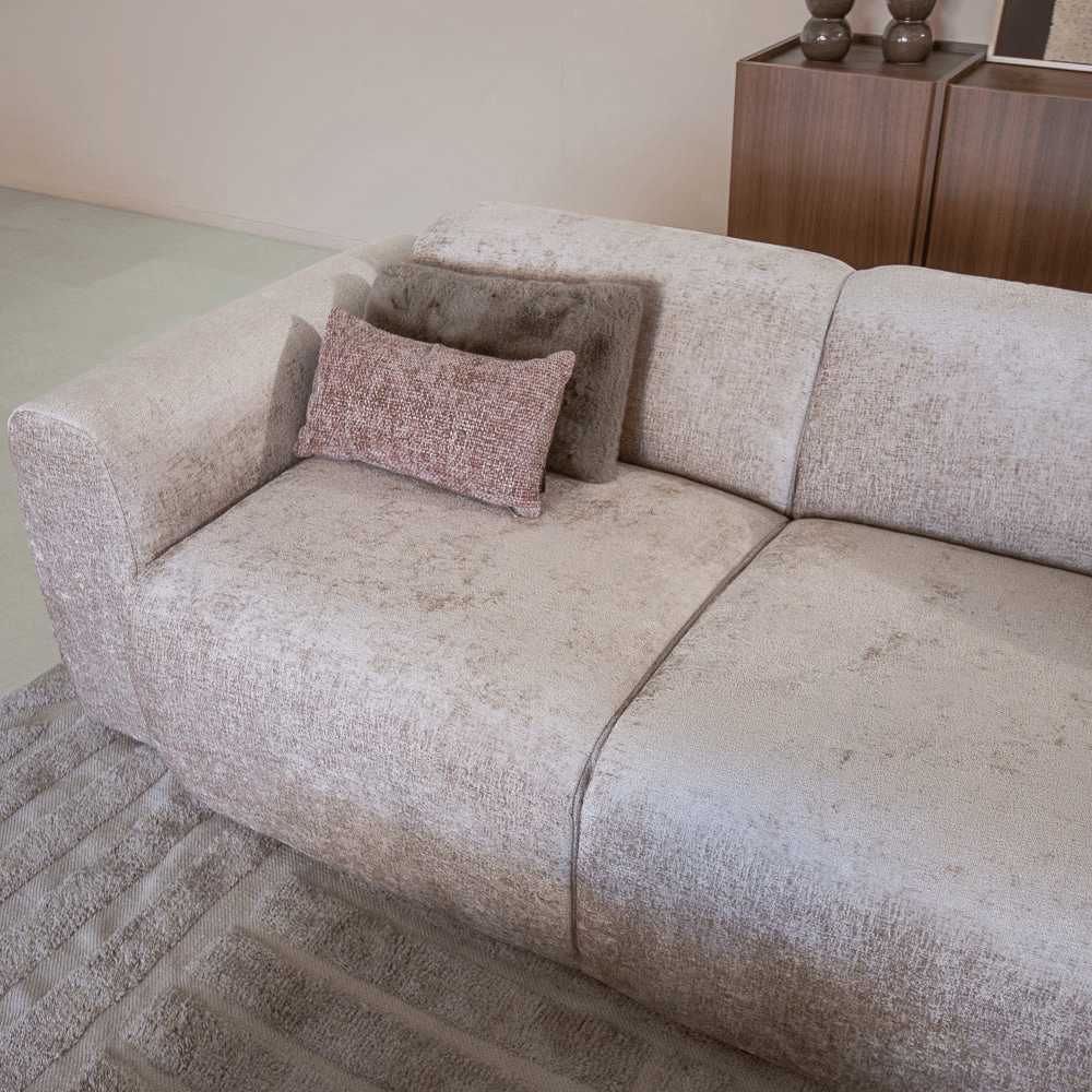 Banken-Hoekbank zand chenille stof - 272x170 cm - Shane - rechts-Dimehouse