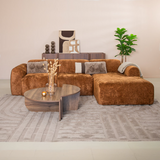 Hoekbank oker chenille stof - 292x170 cm - Shane - rechts