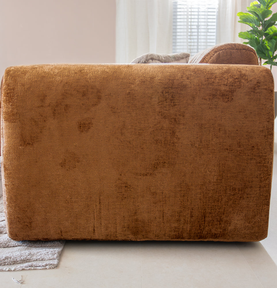Hoekbank oker chenille stof - 292x170 cm - Shane - links