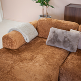 Hoekbank oker chenille stof - 292x170 cm - Shane - links