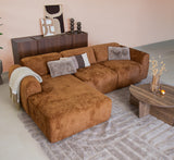 Hoekbank oker chenille stof - 292x170 cm - Shane - links