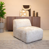 Fauteuils-Fauteuil beige chenille stof Shane-Dimehouse