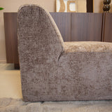 Fauteuils-Fauteuil taupe chenille stof Shane-Dimehouse