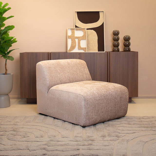 Fauteuils-Fauteuil zand chenille stof Shane-Dimehouse