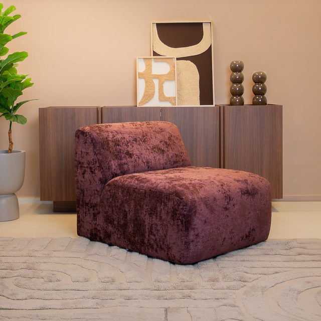 Fauteuils-Fauteuil paars chenille stof Shane-Dimehouse