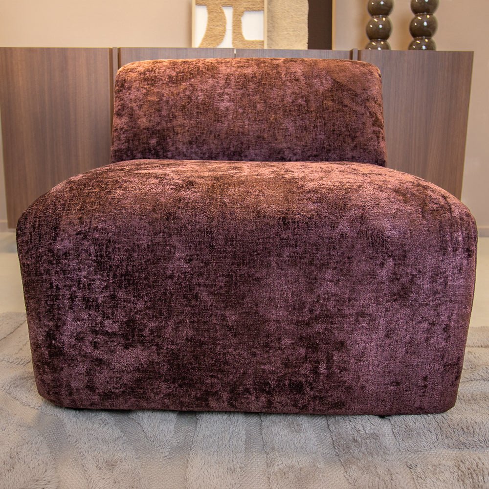 Fauteuils-Fauteuil paars chenille stof Shane-Dimehouse