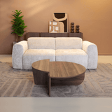 Banken-2-zits bank beige chenille stof - 195x85 cm - Shane-Dimehouse