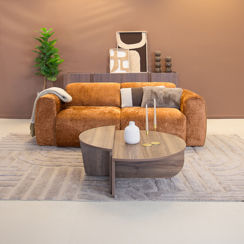 2-zits bank oker chenille stof - 195x85 cm - Shane