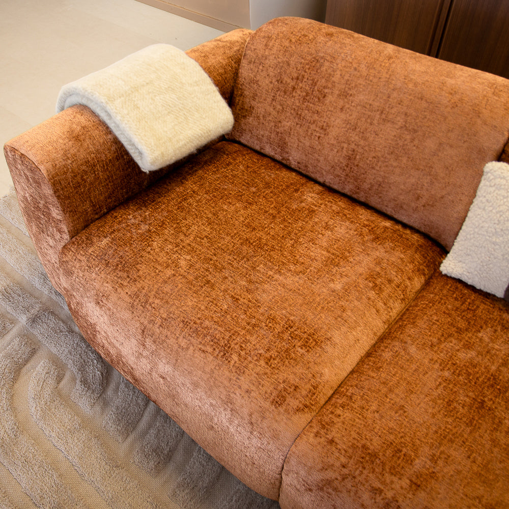 2-zits bank oker chenille stof - 195x85 cm - Shane