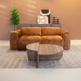 2-zits bank oker chenille stof - 195x85 cm - Shane
