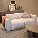 Banken-2-zits bank zand chenille stof - 195x85 cm - Shane-Dimehouse