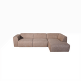 Banken-Hoekbank taupe chenille bouclé - 305x169 cm - Jaylen - rechts-Dimehouse