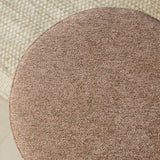 Poefs-Ronde poef taupe chenille bouclé - 40x40x35 cm - Veya-Dimehouse