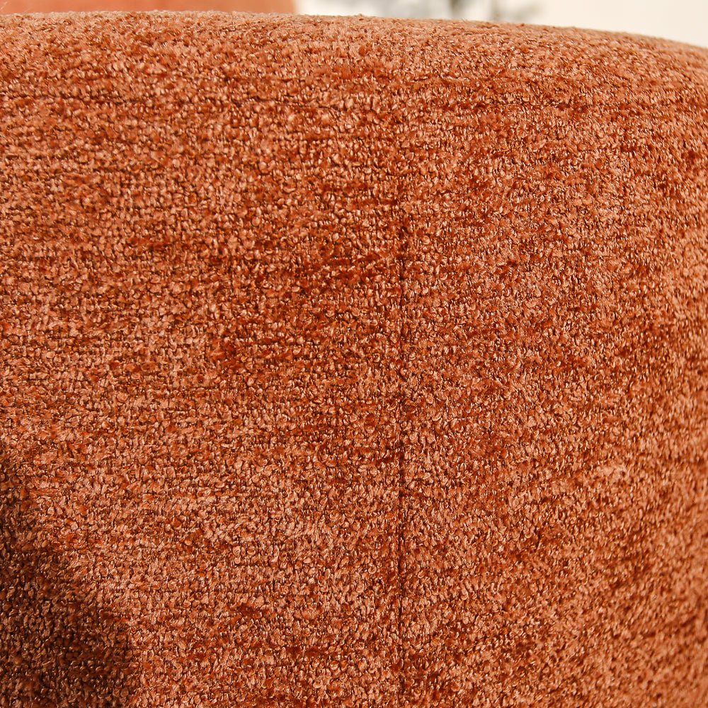 Poefs-Ronde poef koper chenille bouclé - 40x40x35 cm - Veya-Dimehouse