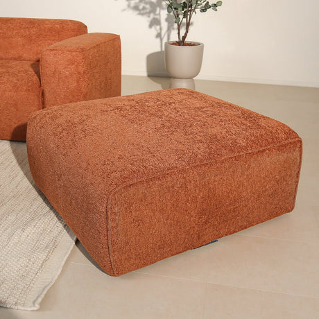 Hockers-Hocker koper chenille bouclé - 98x88x43 cm - Jaylen-Dimehouse