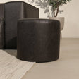 Poefs-Ronde poef antraciet ecoleer - 40x40x35 cm - Mave-Dimehouse