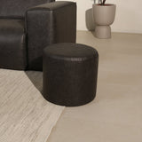 Poefs-Ronde poef antraciet ecoleer - 40x40x35 cm - Mave-Dimehouse