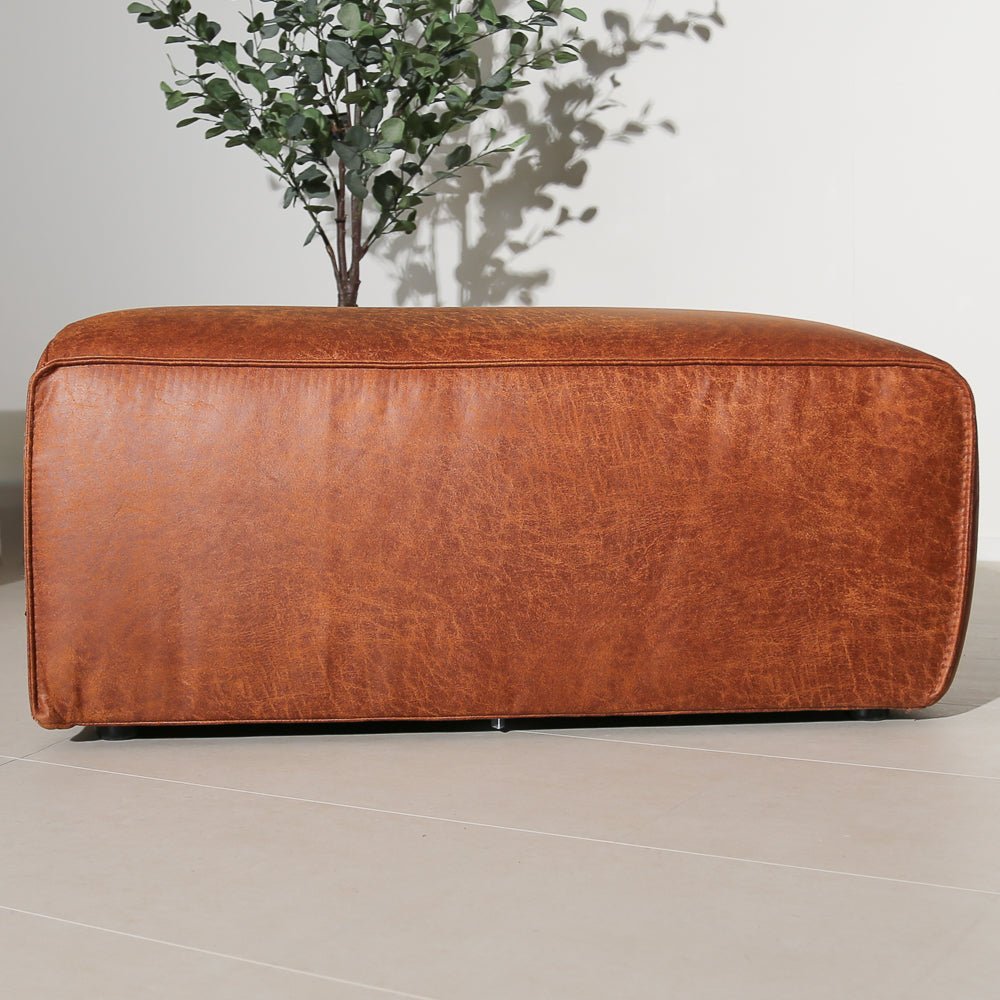 Hockers-Hocker cognac ecoleer - 98x88x43 cm - Jaylen-Dimehouse
