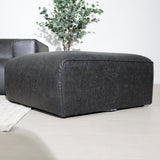 Hocker antraciet ecoleer - 98x88x43 cm - Jaylen