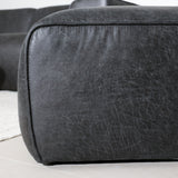 Hocker antraciet ecoleer - 98x88x43 cm - Jaylen