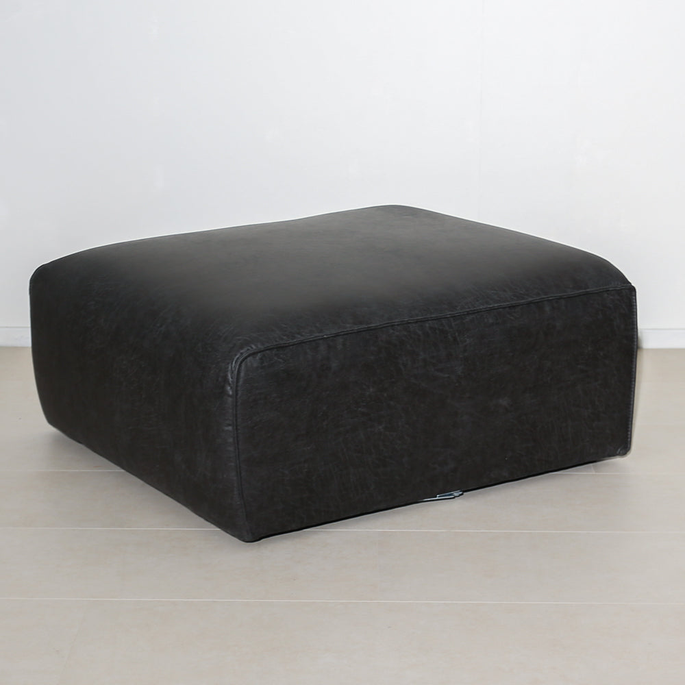 Hocker antraciet ecoleer - 98x88x43 cm - Jaylen