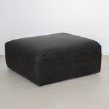Hocker antraciet ecoleer - 98x88x43 cm - Jaylen