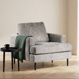 Fauteuil Faya beige stof sfeerfoto in modern interieur