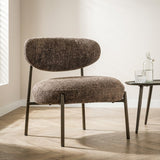 Fauteuil Nova Rond Bruin Stof sfeerfoto in modern interieur