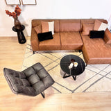 Industriële draaifauteuil antraciet eco-leer 360° draaibaar Yuki