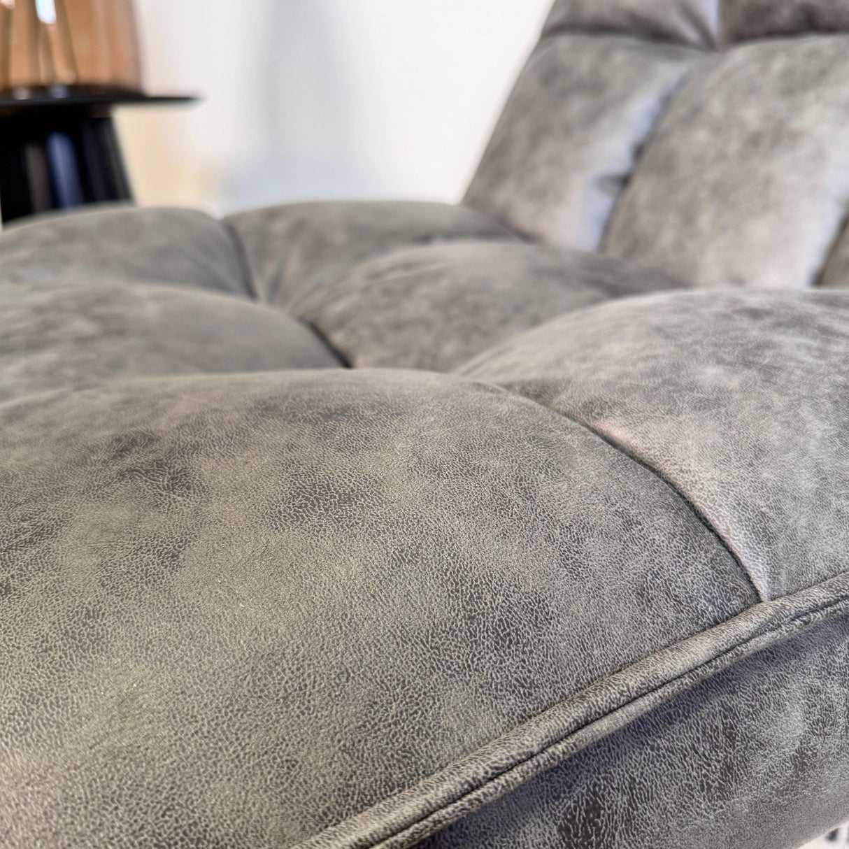 Industriële draaifauteuil antraciet eco-leer 360° draaibaar Yuki