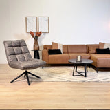 Industriële draaifauteuil antraciet eco-leer 360° draaibaar Yuki