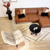 Scandinavische draaifauteuil beige bouclé stof 360° draaibaar Yuki