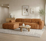 Banken-Hoekbank oker chenille stof - 292x170 cm - Shane - links-Dimehouse