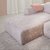 Banken-U-bank zand chenille stof - 342x165 cm - Shane-Dimehouse