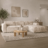 Banken-Hoekbank zand chenille stof - 292x170 cm - Shane - rechts-Dimehouse