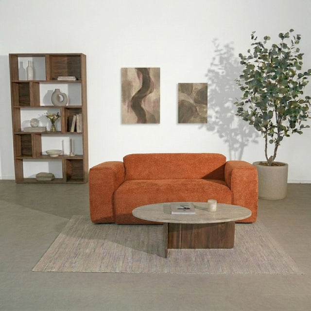 Banken-2-zits bank koper chenille bouclé - 186x98 cm - Jaylen-Dimehouse