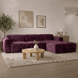 Banken-Hoekbank paars chenille stof - 292x170 cm - Shane - rechts-Dimehouse