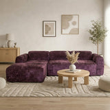 Banken-Hoekbank paars chenille stof - 292x170 cm - Shane - links-Dimehouse