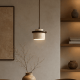 Hanglamp 1 licht - Walnoot & Travertin - Hakaro